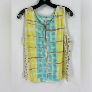 Zowy Women’s Ribbed Knit Tie Dye 1/4 Zipper Blouse size XL